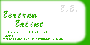 bertram balint business card